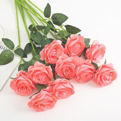 China Decorate weddings and high-grade high-grade simulation silk rose flower bouquet home wedding decoration wholesale for sale