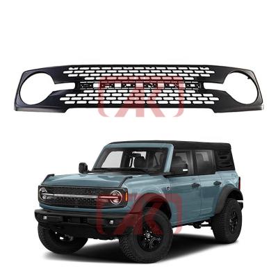 China ABS Car Bumper Accessories Body Kit Matt Black Front Grill Exterior Grill For Ford Bronco Sports 2021 2022 for sale