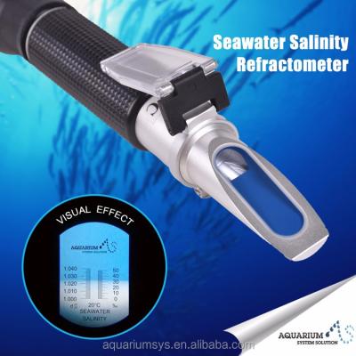 China Salinity Testing AS Aquarium Handheld Salinity Refractometer ATC Seawater Salinity Refractometer Aquarium Accessories for sale