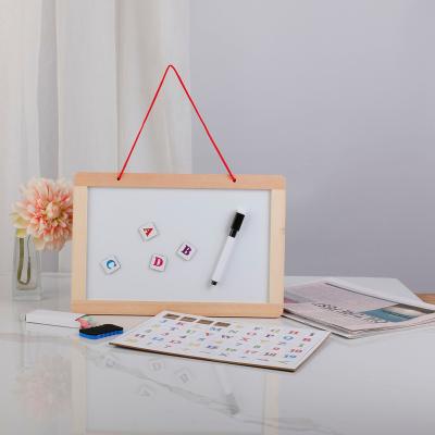 China Wholesale Aluminum Frame Wood Frame One Side Magnetic Dry Erase Board White Board For School Mimi Size Hanging Wooden Magnetic Dry Erase Board for sale