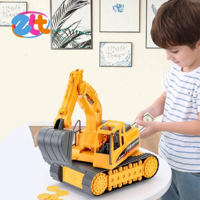 China Piggy Bank Toy 2-in-1 New Style Multifunctional Sliding Piggy Bank Engineering Vehicle Toy For Children for sale