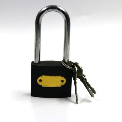 China Workshop Vietnam Cambodia Myanmar market hot sale short shacke black padlock long iron protection lock for sale