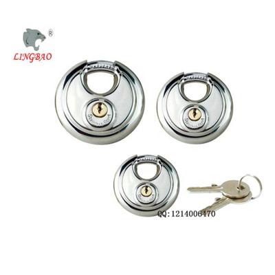 China Workshop stainless steel 70mm round cake lock disc padlock brass coreDoor lock product supply for sale