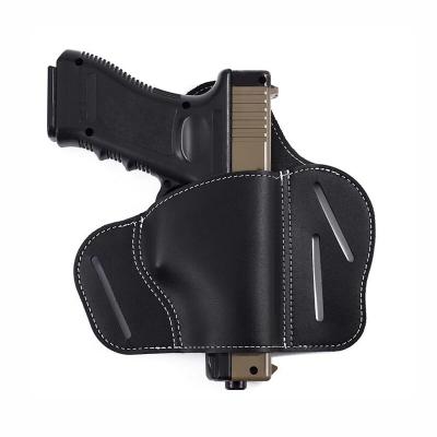 China Hunting Universal Leather Holster Carry Belt Holster Pistol Case Concealed Products Parts Tactical Firearm For 92 Glock 17 19 23 M&P Gun Holster for sale