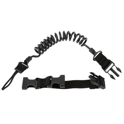 China Hunting Airsoft Tactical Elastic Buckle Sling PU Materia Lanyard Strap Safety Belt Rope 2 Point Gun Sling Rifle Gun Pistol for sale