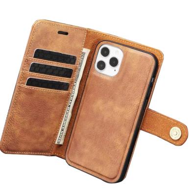 China Anti-fall Two-in-one High-end Magnetic PU Flip Back Soft Cover Original iPhone Case Leather For iPhone 12 Mini/12 Pro/12 pro Max Cover for sale