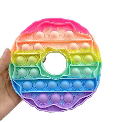 China Hot Sale Funny Macaron Donut Girl Heart Release Stress Toys Bubble Silicone Stir Sensory Toys For Kids Children for sale