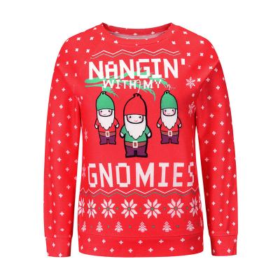 China Fashion Christmas QUICK DRY Snowmen Printing Large Women's Long Soft Casual Sweater Long Sleeve Casual Sweater Top Coat Sweater for sale