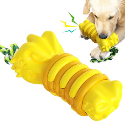 China Stocked Fun Squeaky Giggle Sounds Rope Toys For TPR Dog Toothbrush Plastic Chew Toys for sale