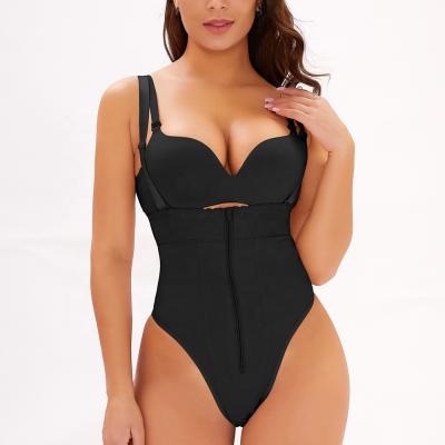 China Breathable Dress Jumpsuit Underwear Women Body Shaper Slips Backless Trainer Plunge Bra G-String Waist Shapewear for sale