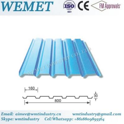 China Corrugated steel sheet for steel structure building facade WMT-30-160-800 for sale