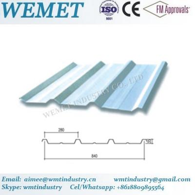 China Corrugated steel sheet for steel structure building facade WMT-35-280-840 for sale