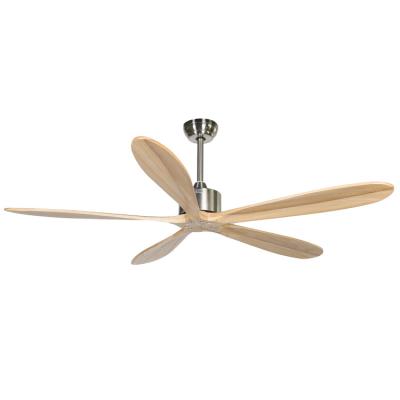 China New Modern Designer 110v-240V Oscillating DC Motor 5 Speeds 60 Inch Nickel Finish Luxury Home Wood Ceiling Fan 5 Color Blades With Remote for sale