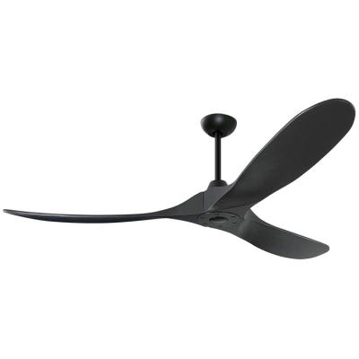 China Original 60in 100-240V Boat Forward and Reverse Ready Imported Modern 110 Full Black Blades Indoor Decorative Ceiling Fan with Remote for sale