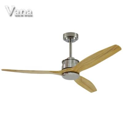 China Modern Box Functions Home Appliances Forward And Reverse Turn 52 Inch Ventilador Wooden Ceiling Fan Maple Lumber Look Blades With LED Light For Ceiling for sale