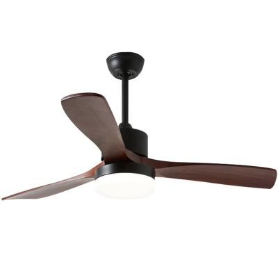 China European Luxury Style Wooden 48 Blade Decorative Black Electric Wooden Ceiling Air Fan With LED Light Remote Control for sale