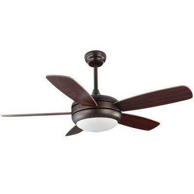 China Modern Plyood Black Dark Walnut Aeratron Kdk Tropical Vintage Led Ceiling Fan With LED Light 5 Plywood Blade for sale