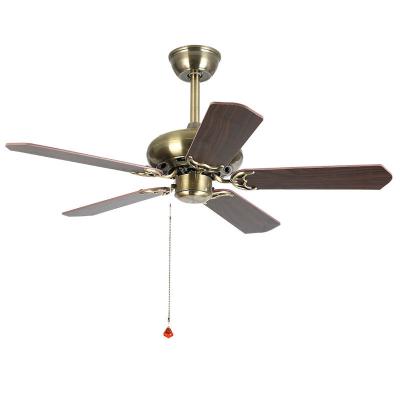 China Home commercial price decoration wind turbine catalog design 5 blades 52 inch retro cheap economic ceiling fan without light for sale