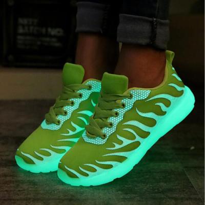 China Green / Blue LED Light Up Sneakers Glowing Fiber Endurable Size Range 36 - 44 for sale