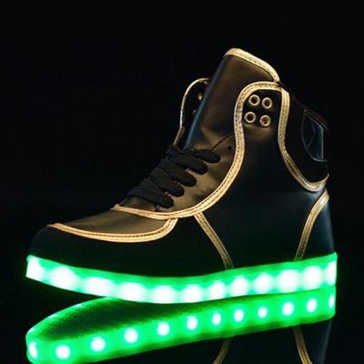 China Remote Control Gold Light Up Shoes , Light Up Tennis Shoes For Adults for sale