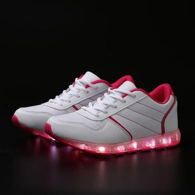 China Running Mens Led Shoes Fiber Cloth , Led Glowing Rechargeable Light Up Shoes for sale