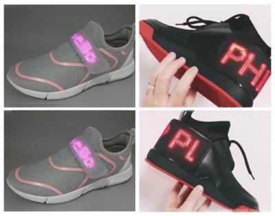 China Message Display LED Display Shoes / Toddler Light Up Sneakers Adjustable Editable for sale