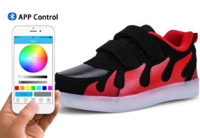 China Skate Boys App Controlled LED Shoes Bluetooth Connection Light Up Sneakers For Kids for sale