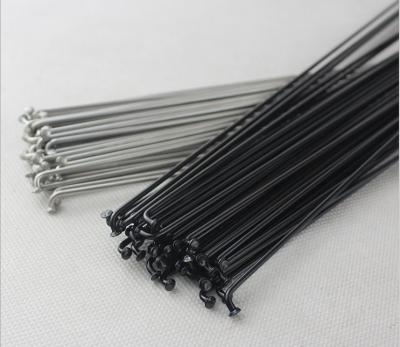 China Black carbon steel stainless steel spokes mountain bike road bike14G spokes with 12mm copper cap for sale