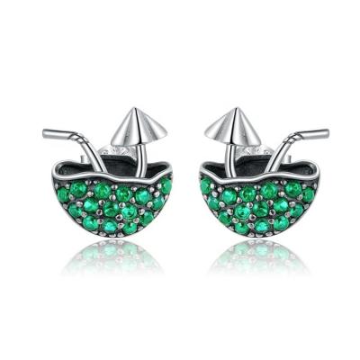 China Unique OEM Youchuang Coconut Turquoise Girl 925 Cute Earring Silver Jewelry Unique Gold Plated Trendy Fashion Stud Earrings For Women for sale