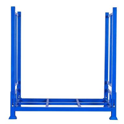 China Corrosion Protection Powder Coated Heavy Duty Truck Tire Warehouse Stacking Folding Metal Pallet Tire Storage Rack System for sale