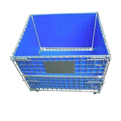 China Euro Shipping Used Mesh Storage Pallet Reptile Logistic Wire Cage With Plastic Framing Customer Size for sale