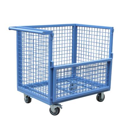 China Commercial Warehouse Equipment Storage Cages Selective Wire Steel Cage Pallet Rack With Wheels for sale