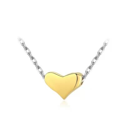 China 2021 Fashionable Luxury Heart Shape Women's Necklace Gold Filled Heart 925 Sterling Silver Necklace for sale