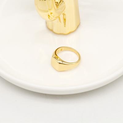 China 2021 fashion handmade gold plated ring square shape ring 1-2 mil for sale