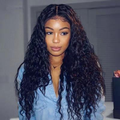 China Long Water Wave Wig Hd Lace Wig Seller Unprocessed Brazilian Curly Pre Plucked Real Hair Wig for sale