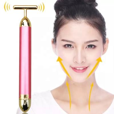 China Personal Bar Gold Machine Beauty Wrinkle Remover Vibration Face Massage Roller 24k Energy Use. for sale