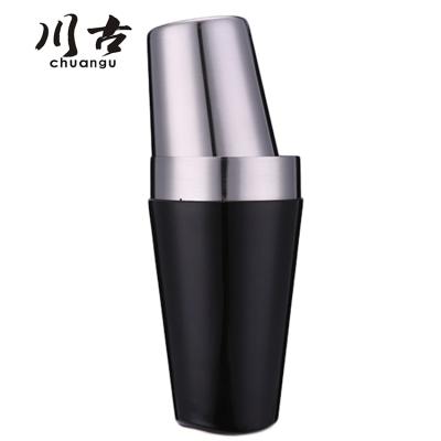 China 800ml / 600ml Sustainable Stainless Steel Boston Cocktail Shaker With PVC Coating for sale