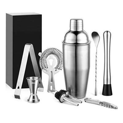 China Stainless Steel Amazon 9 Pieces Stainless Steel Cocktail Making Bar Set for sale