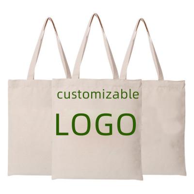 China High Quality Custom Handled Logo Bag Printed Reusable Canvas Tote Shopping Bags for sale