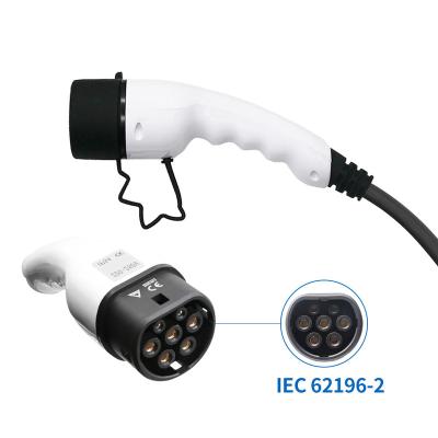 China 32 Amp Residential / General Purpose Type 1 - 2 with Black Charging Cable saej1772 to IEC 62196 for sale