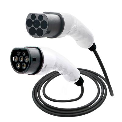 China 001 3 Phase EV Charger Plug Type - 2 Male To Female 16a Charging Connector Mode 3 Cable for sale