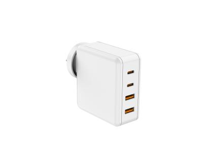 China 100W Vier-Port-GaN-Wandladegerät mit 2 USB-C (100W, 18W) & 2 USB-A-Anschlüssen (12W) mit PD für Laptops, Tablets & Telefone zu verkaufen