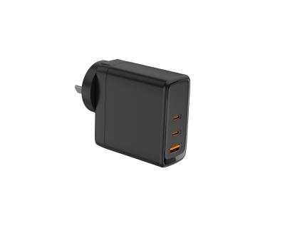 China 65W USB C 3 Port GaN Schnellladegerät Block Multi Port USB C Wandladegerät für MacBook zu verkaufen