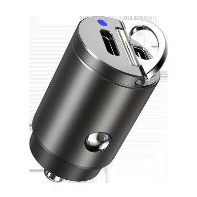 China 45W USB C Car Fast Charger Dual USB-C Ports Mini Cigarette Lighter USB Charger for sale