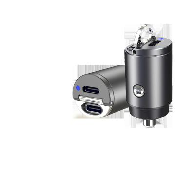 China 30W 2C Mini Metal Car Charger Multiple Protections Vehicle Fast Charging Adapter for sale