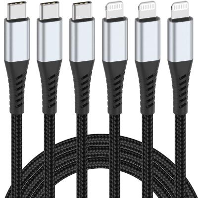 China Fast Charger Block Data Transfer Cable Braided 3Ft 6ft For Iphone 15 16 for sale