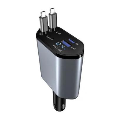 Cina 4IN1 Car Fast Charger Cavo USB tipo C per iPhone Huawei Samsung accendino in vendita