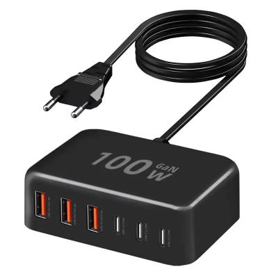 China 100W Multiple USB Charger 6 Ports Hub QC3.0 Phone Charger Station for sale