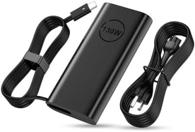 China DELL USB-C Notebook Computer Power Adapter 20V-6.5A 130W Type-C Oval Power Cord for sale