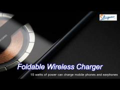 transparent tempered glass foldable wireless charger magnetic 2in1 multifunction
